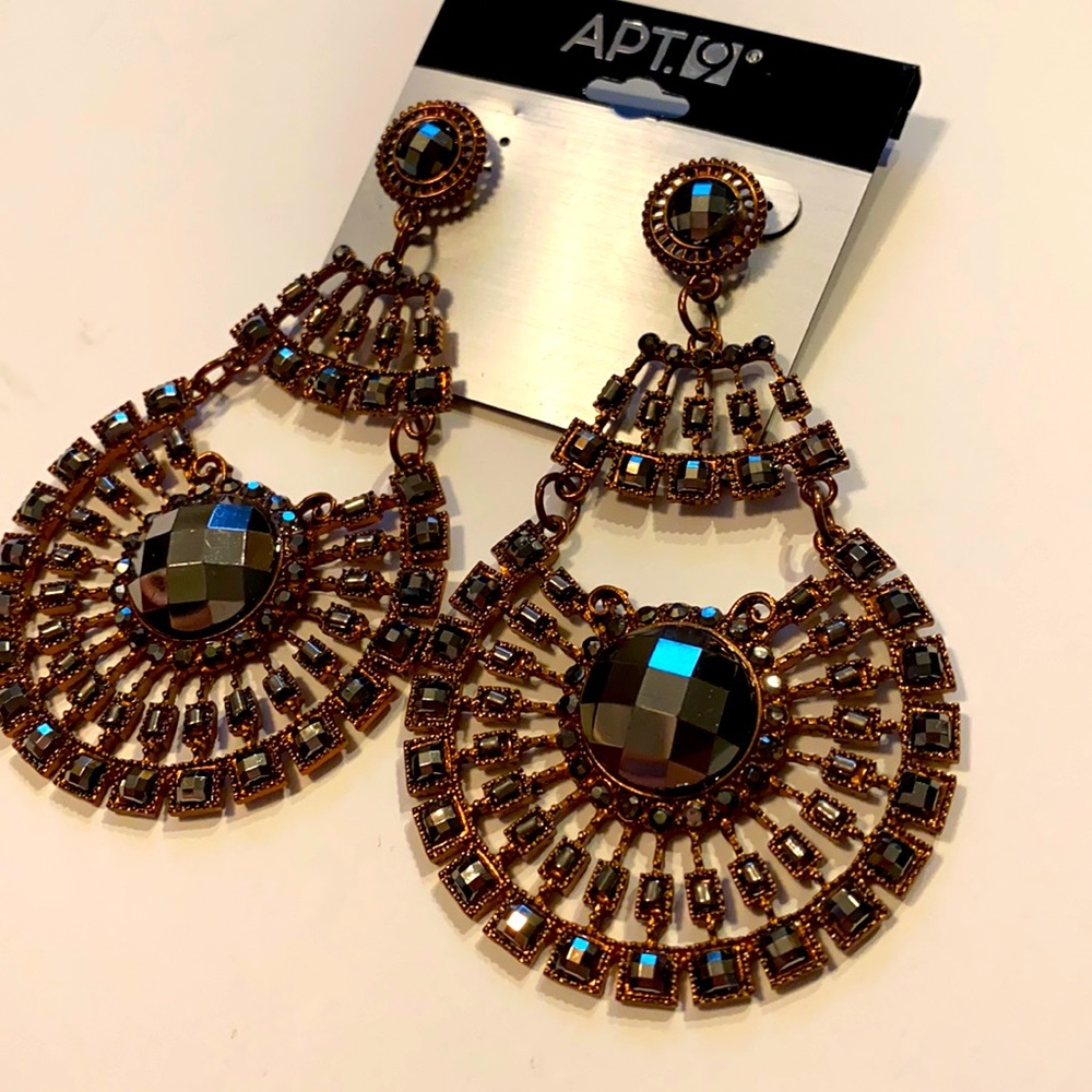 Apt 9 Bronze Metal Drop Beaded Dangle a earrings (Pierced Ears) New e